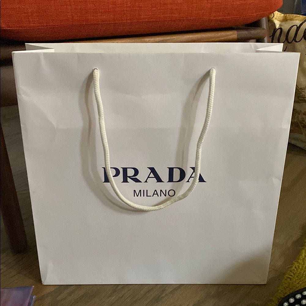 Prada White Shopping Bag